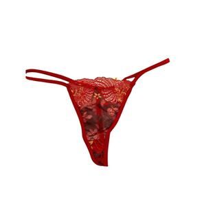 Escante Red Lace G-String Flossy Panty Womens One Size